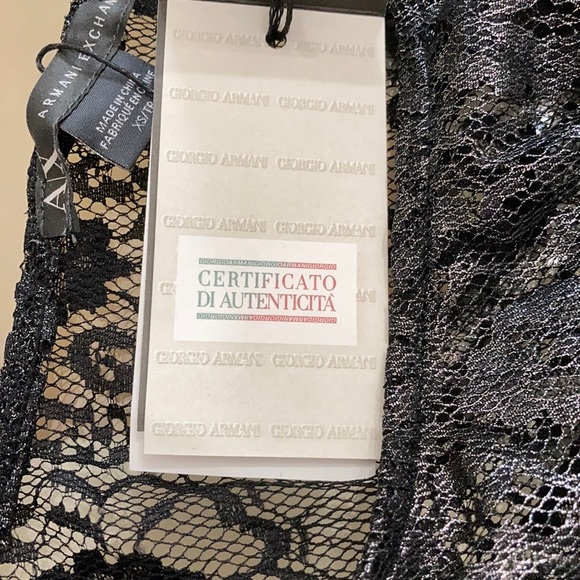 Armani Exchange NWT Gun Metal metallic /lace Dress XS - Picture 9 of 11